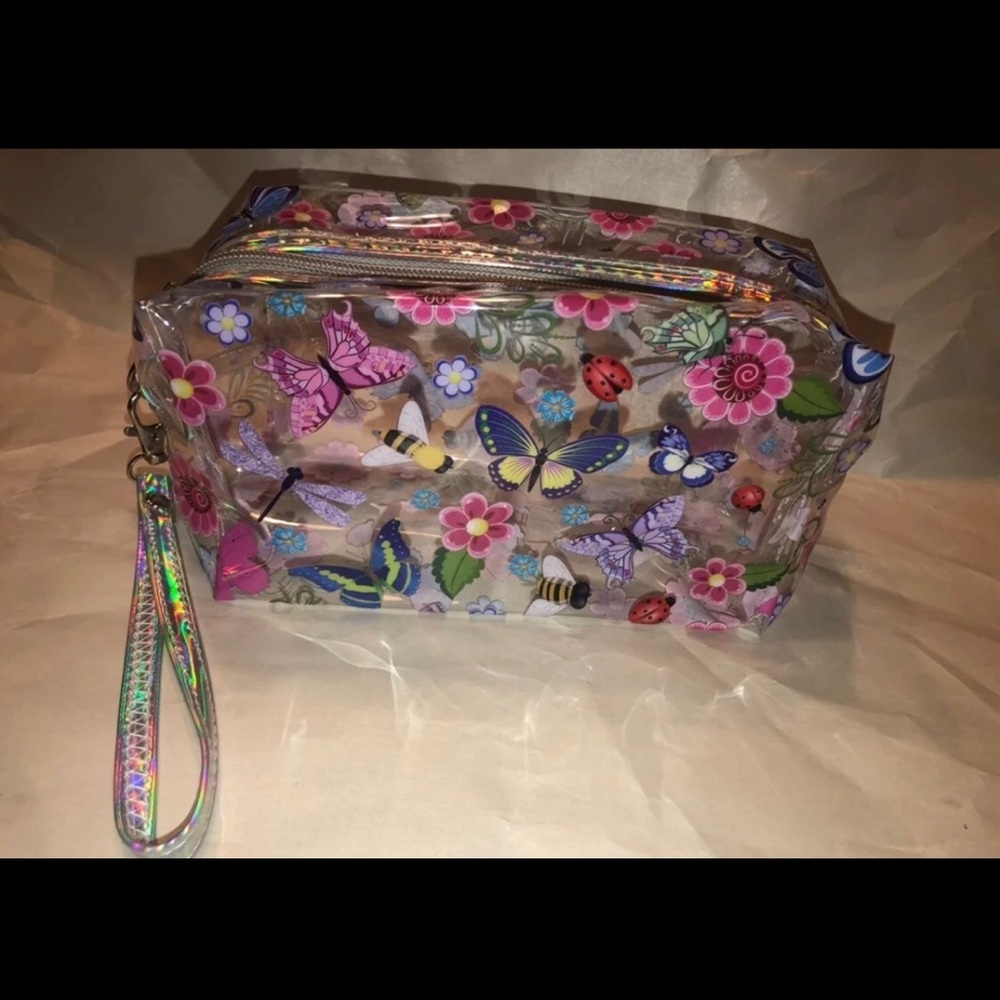 Cute plastic Make up bags with handle